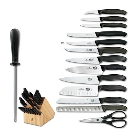 Swiss Army Brands 2024 Victorinox 6.7000.22Us1 Kitchen Swiss Classic Block Sets 22-Piece Block Set Black Packaged VIC-6.7503-X2